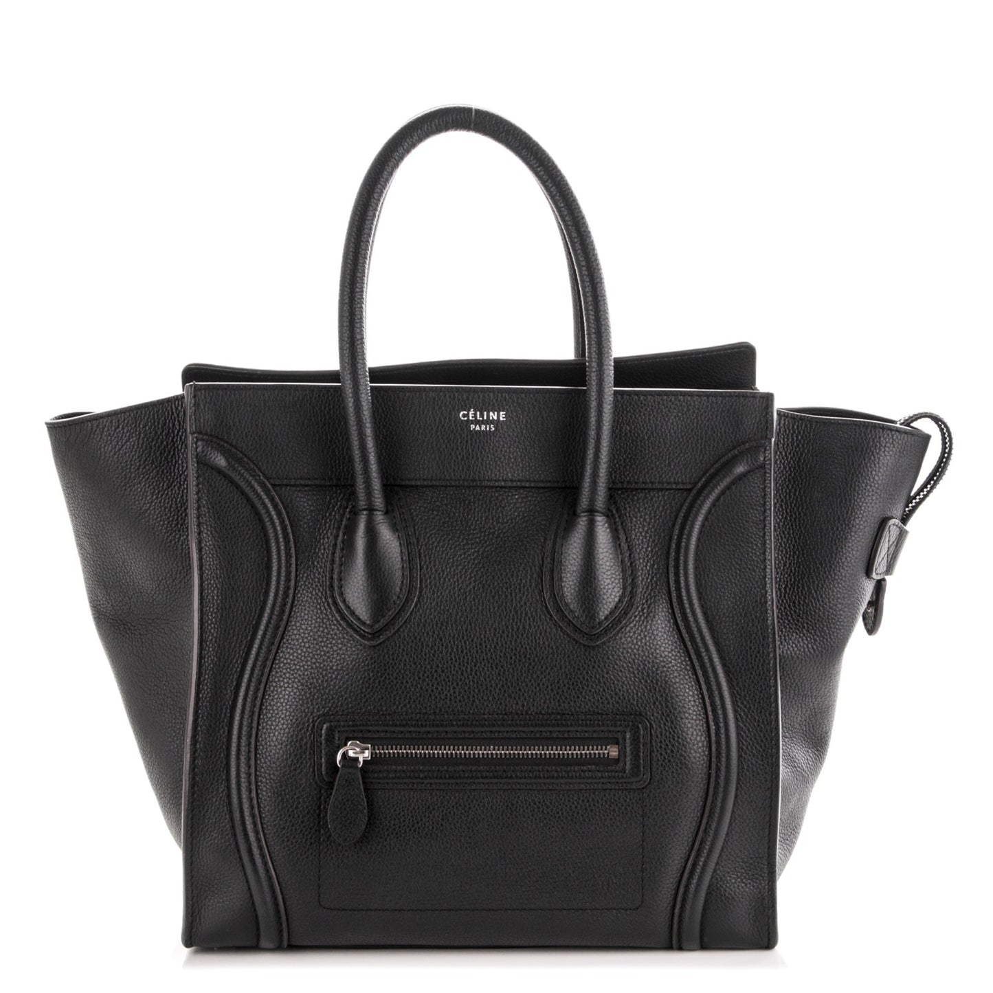 Drummed Calfskin Mini Luggage Black