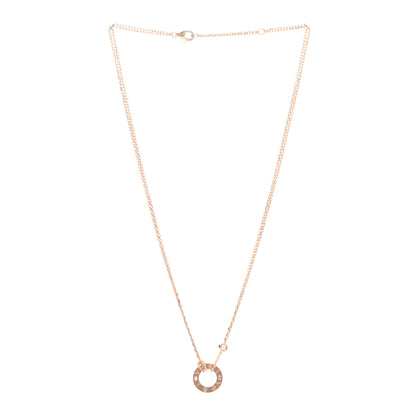 Cartier 18K Pink Gold 2 Diamond LOVE Necklace 3 of 4