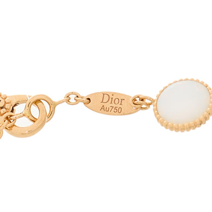 Christian Dior 18K Rose Gold Diamond Mother of Pearl Rose Des Vents Double Chain Bracelet 4 of 4