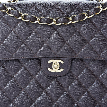 Chanel Caviar Quilted Jumbo Single Flap Brown 8 of 12