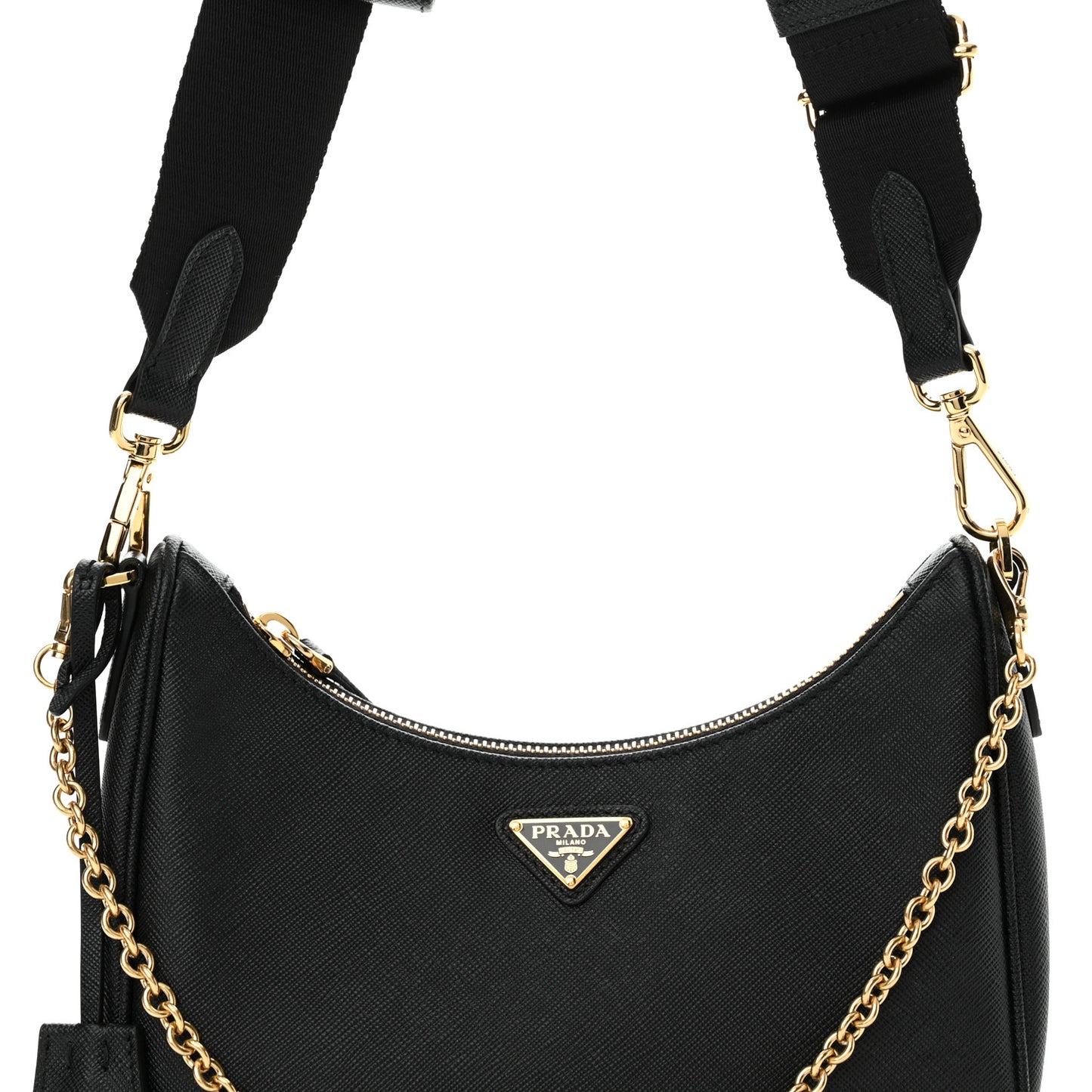 Saffiano Lux Re-Edition 2005 Shoulder Bag Black