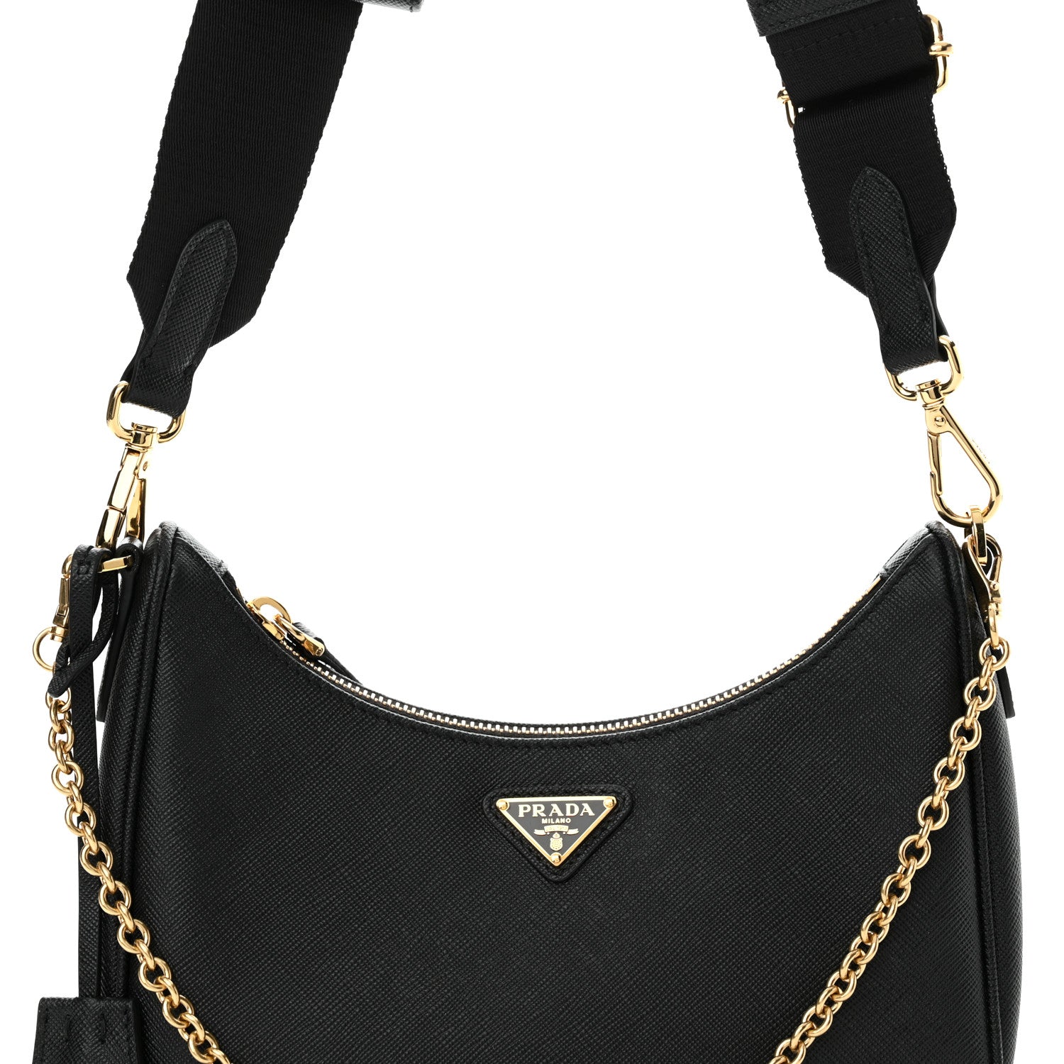 Prada Saffiano Lux Re-Edition 2005 Shoulder Bag Black 8 of 11
