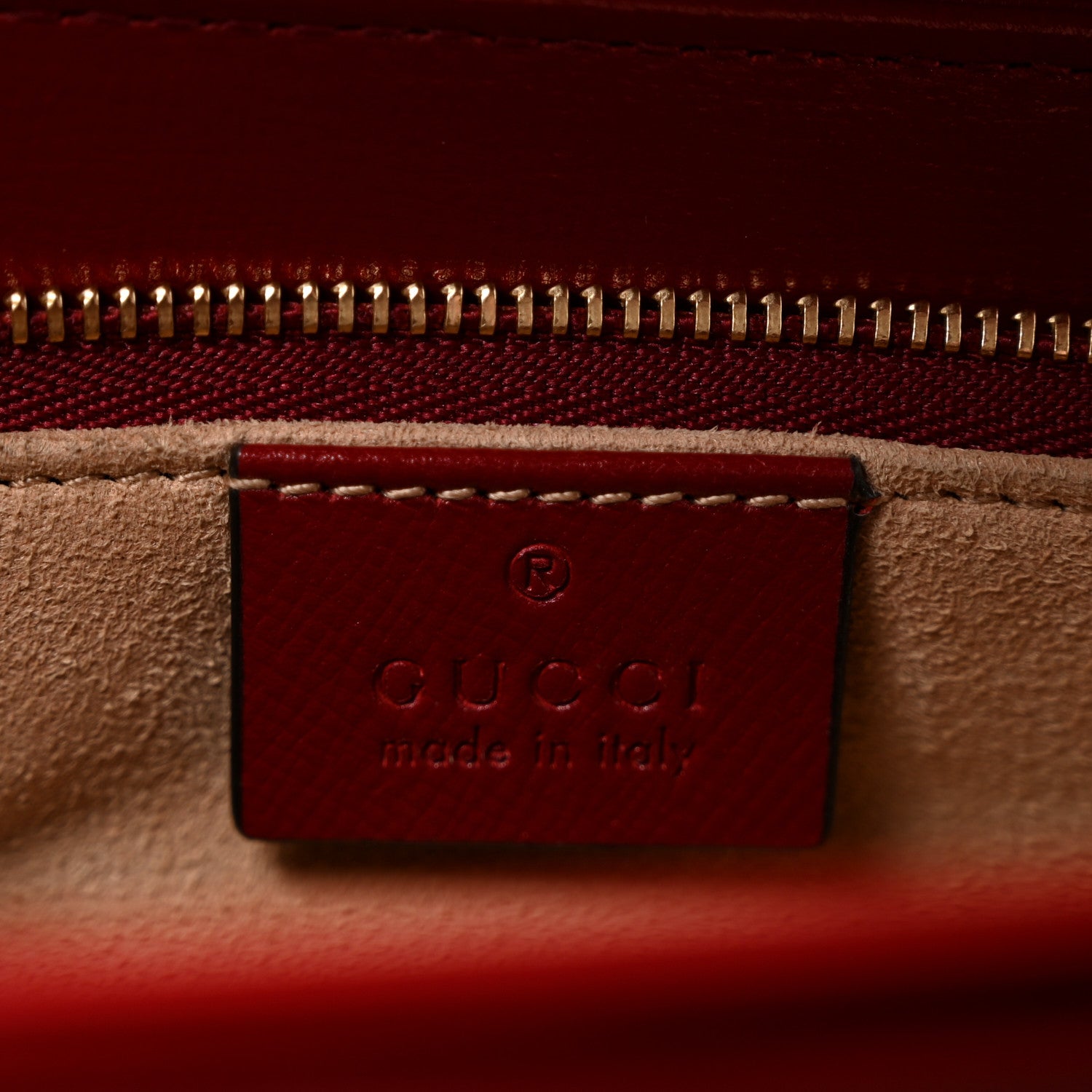 Gucci GG Supreme Monogram Azalea Calfskin Horsebit 1955 Shoulder Bag Beige Ebony New Cherry Red 6 of 12