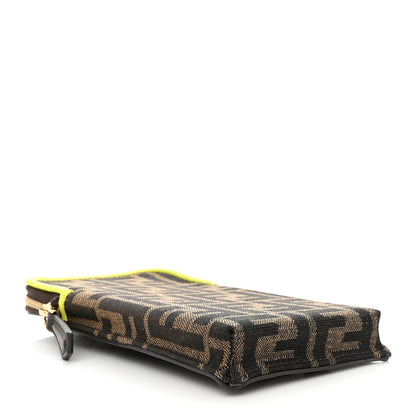 Fendi Fabric Jacquard FF 1974 Cell Pocket Strap You Tobacco Moro Giallo Fluo 4 of 10