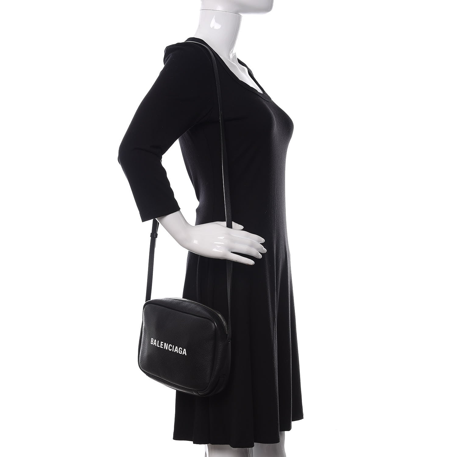 Balenciaga Calfskin Logo S Everyday Camera Bag Black 2 of 9
