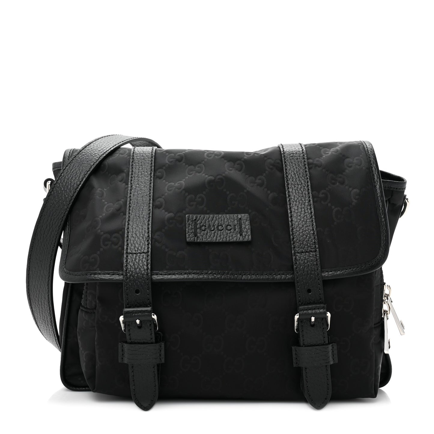 Nylon Monogram Messenger Bag Black
