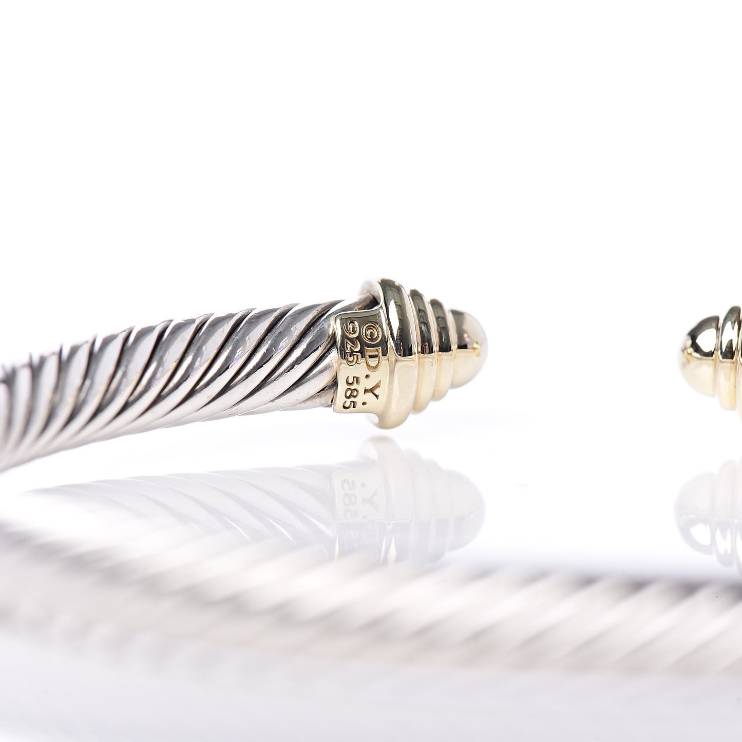 Sterling Silver 14K Yellow Gold 5mm Cable Classics Bracelet