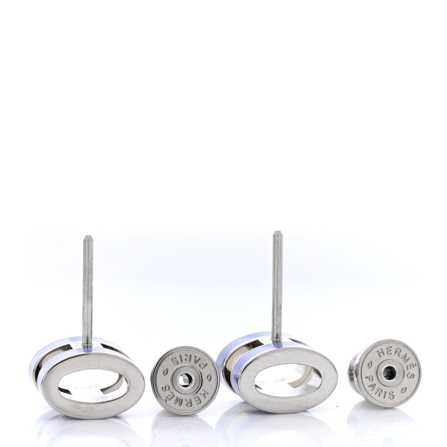 Hermes Palladium Lacquered Mini Pop H Earrings Lilac 3 of 6