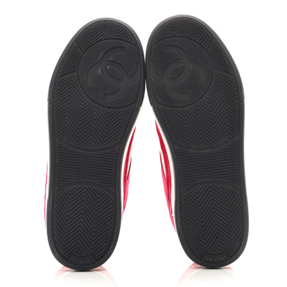 Chanel Suede Kidskin Womens CC Sneakers 40 White Fuchsia 5 of 10