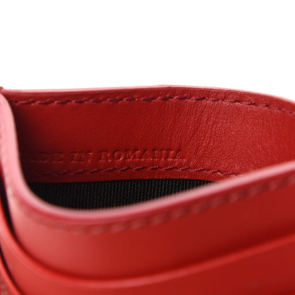 Burberry Calfskin Perforated Check Sandon Card Case Red 6 of 7