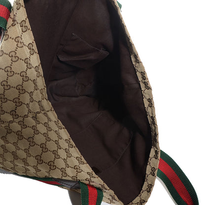 Gucci GG Monogram Medium Web Handle Vertical Tote Bag Dark Brown 4 of 7