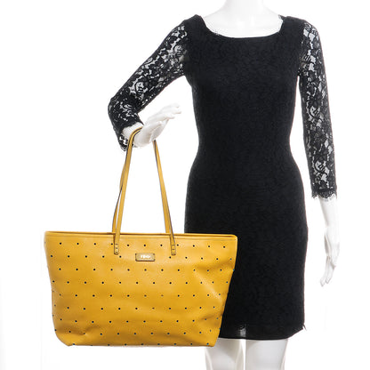 Fendi Vitello Perforated Medium Roll Tote Mimosa 2 of 11