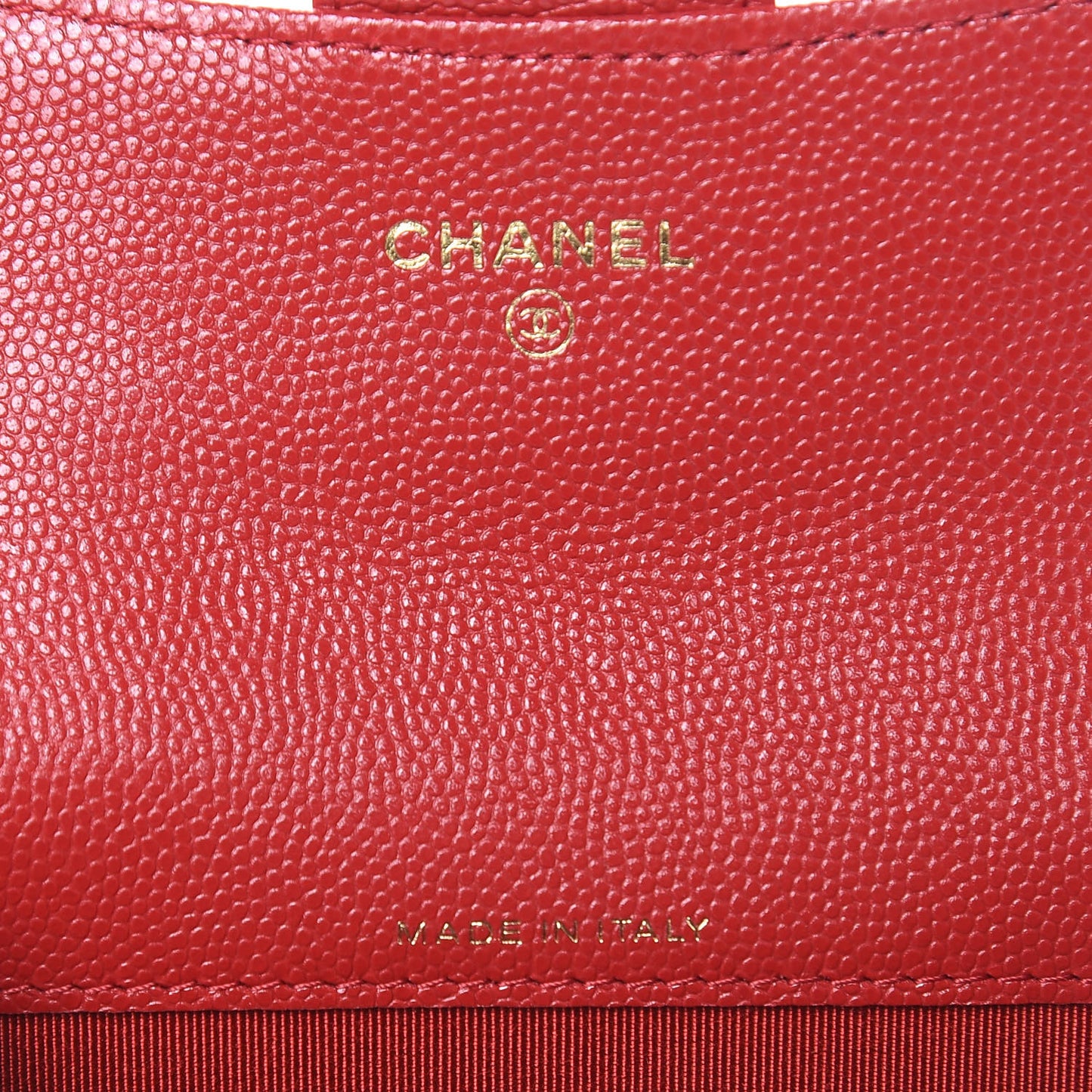 Caviar Quilted Flap Card Holder Wallet Red
