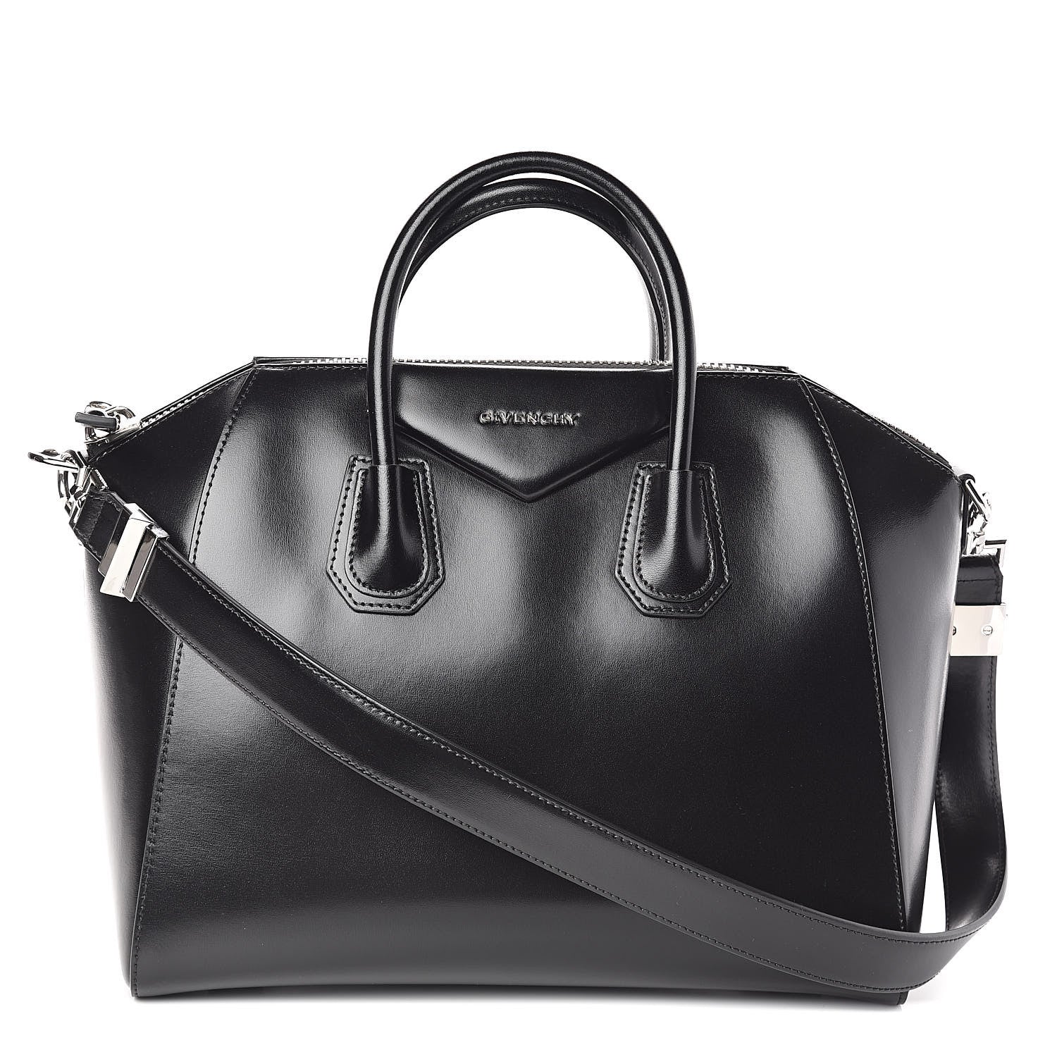 Givenchy Shiny Lord Calfskin Medium Antigona Black 1 of 8