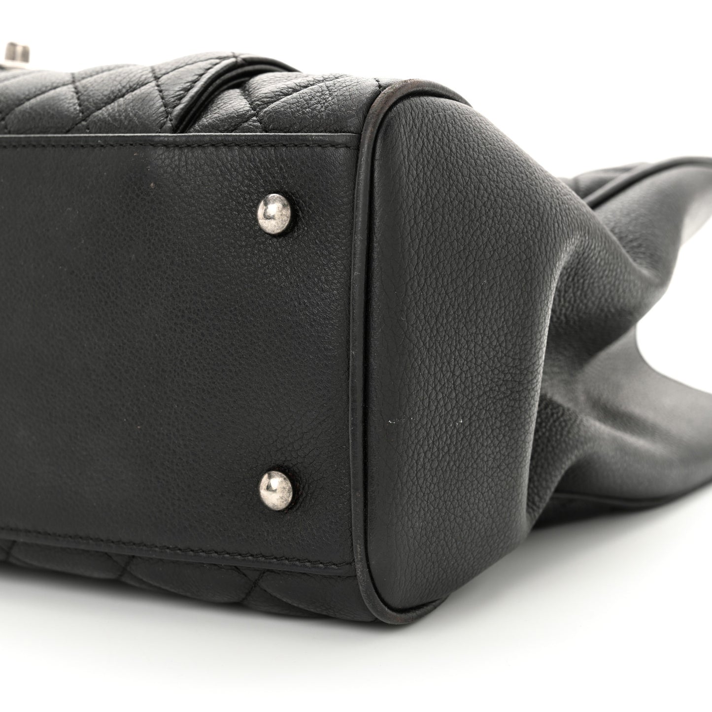Caviar Quilted Large Casual Pocket Tote Black