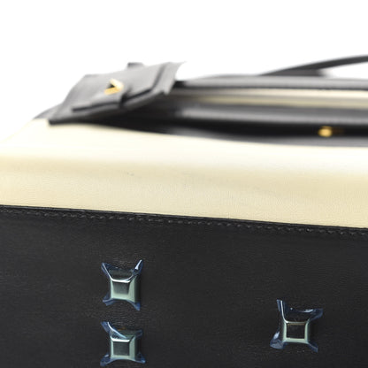 Valentino Garavani Nappa Striped Medium My Rockstud Frame Bag Black Light Ivory 12 of 12