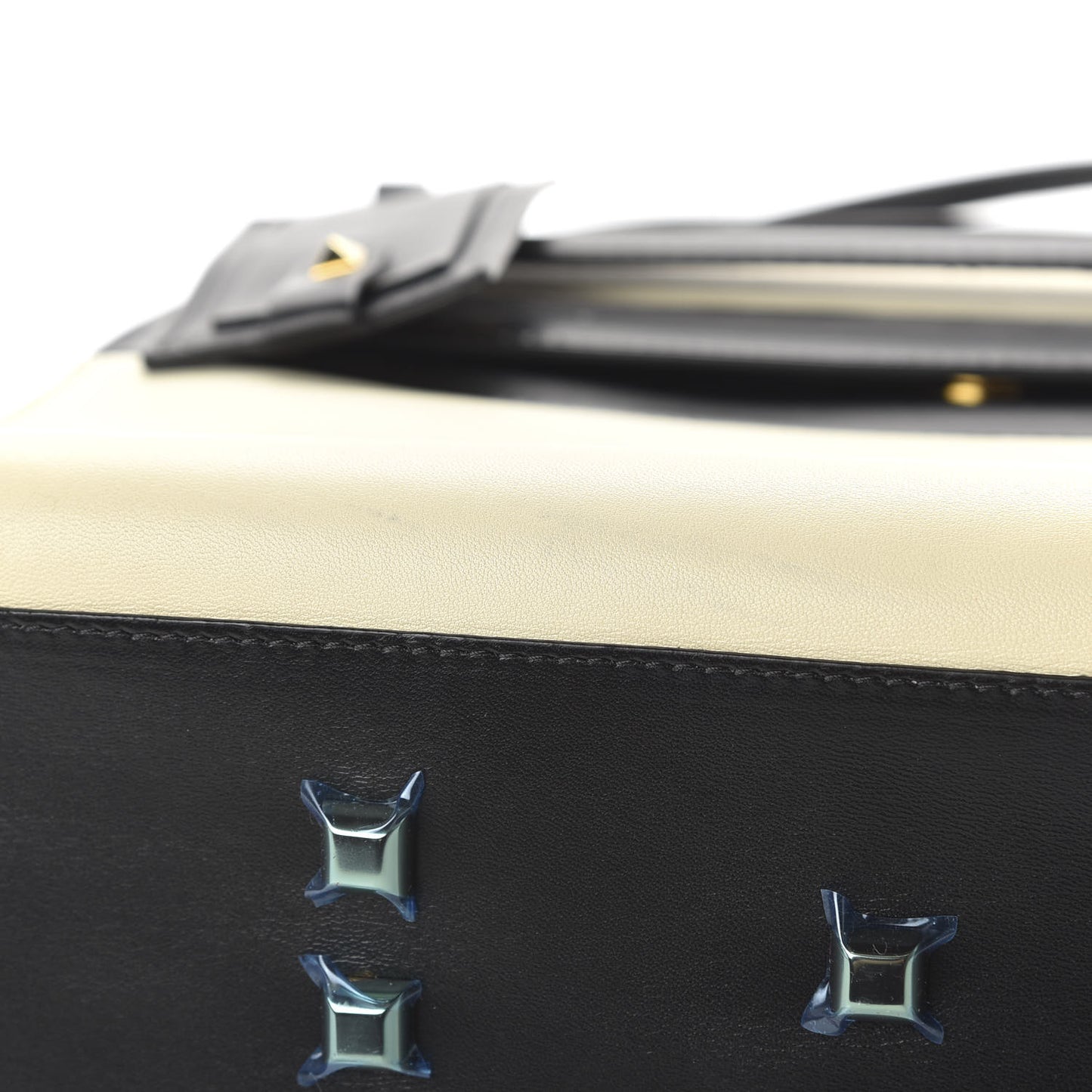 Nappa Striped Medium My Rockstud Frame Bag Black Light Ivory
