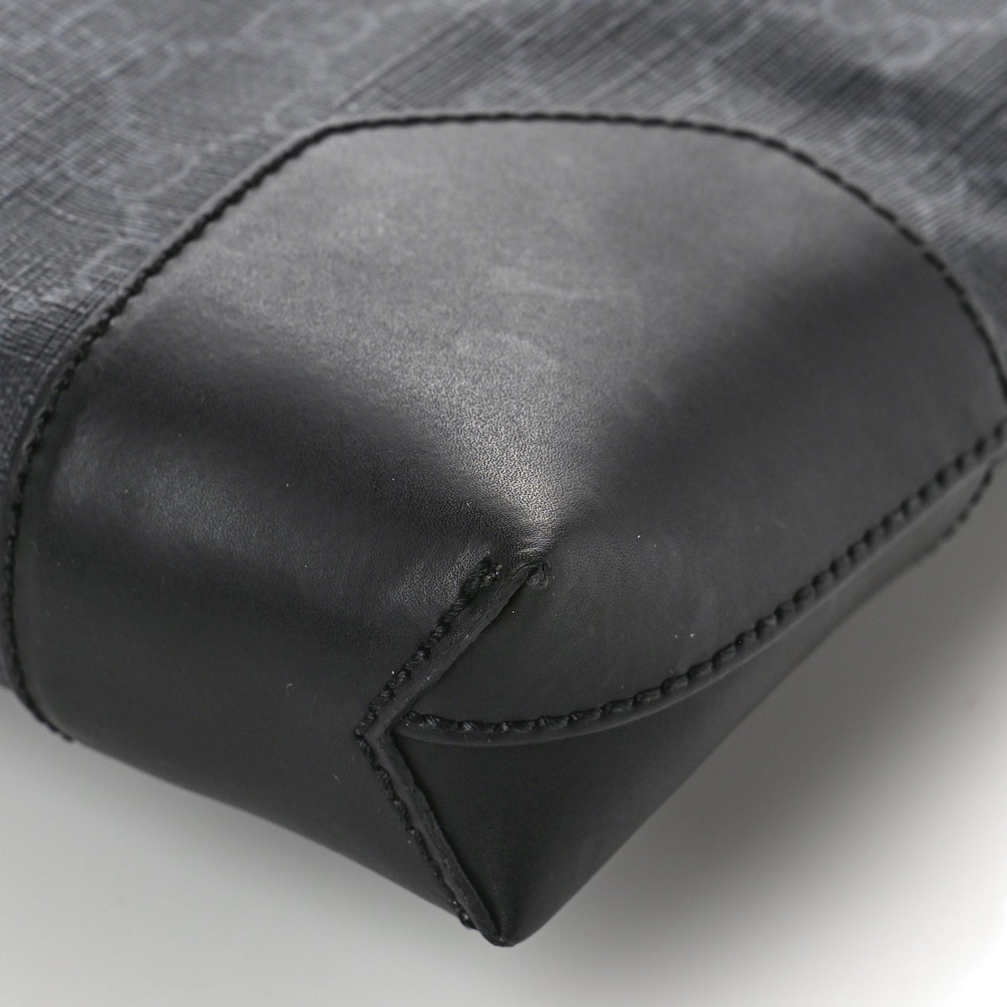 Soft GG Supreme Monogram Appia Calfskin Web East West Messenger Bag Black Grey