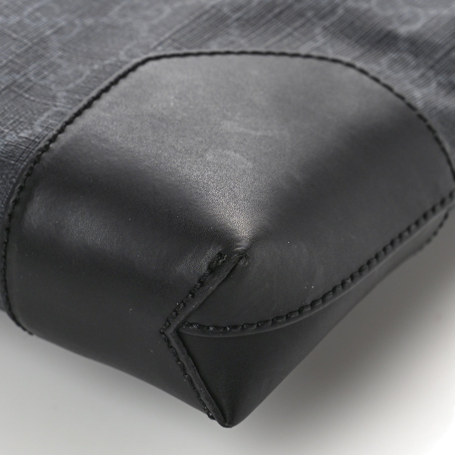 Gucci Soft GG Supreme Monogram Appia Calfskin Web East West Messenger Bag Black Grey 7 of 7