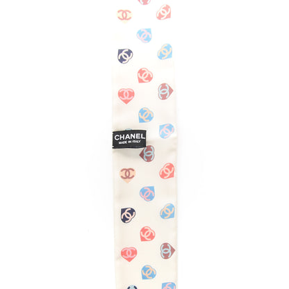 Chanel Silk Heart CC Slim Bandeau Scarf Ivory 3 of 3