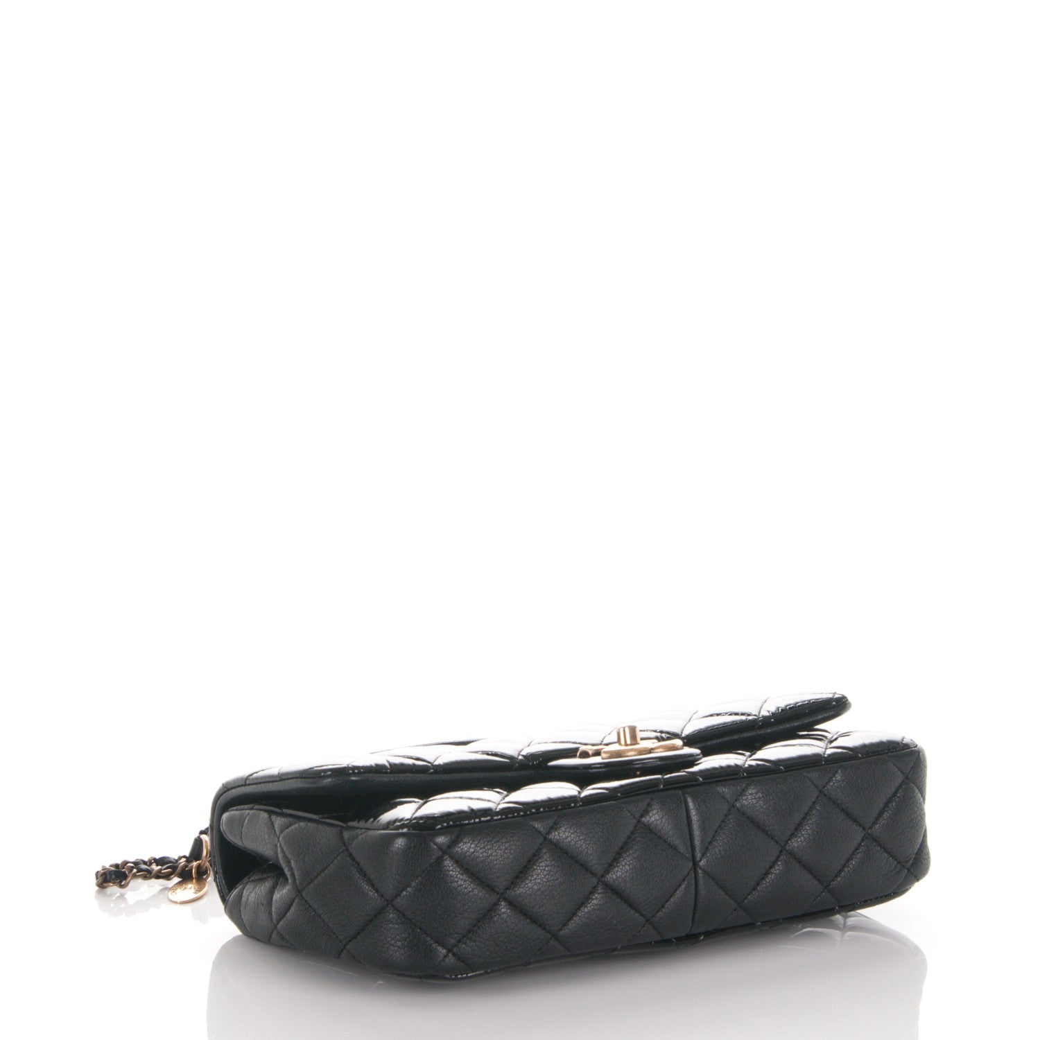 Chanel Patent Goatskin Quilted Medium CC Eyelet Flap Black 5 of 8