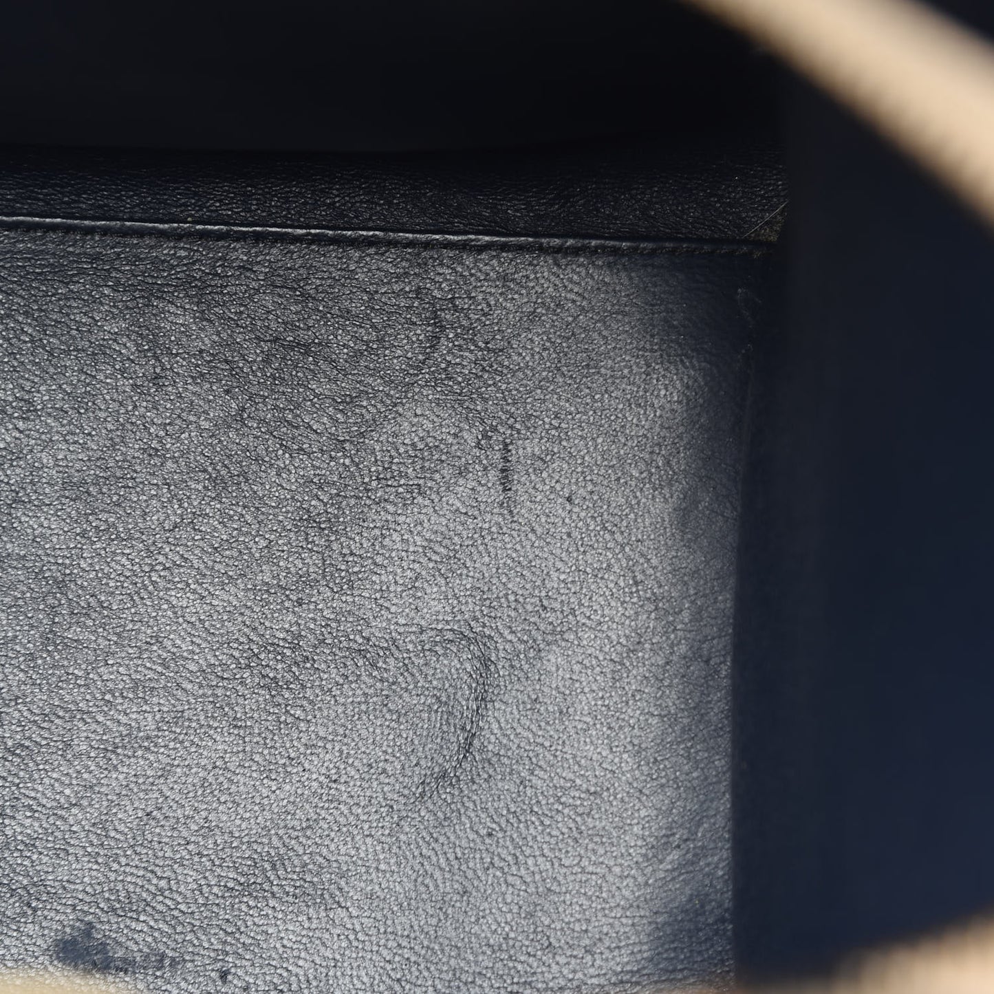 Drummed Calfskin Mini Bi-Color Luggage Navy Dune
