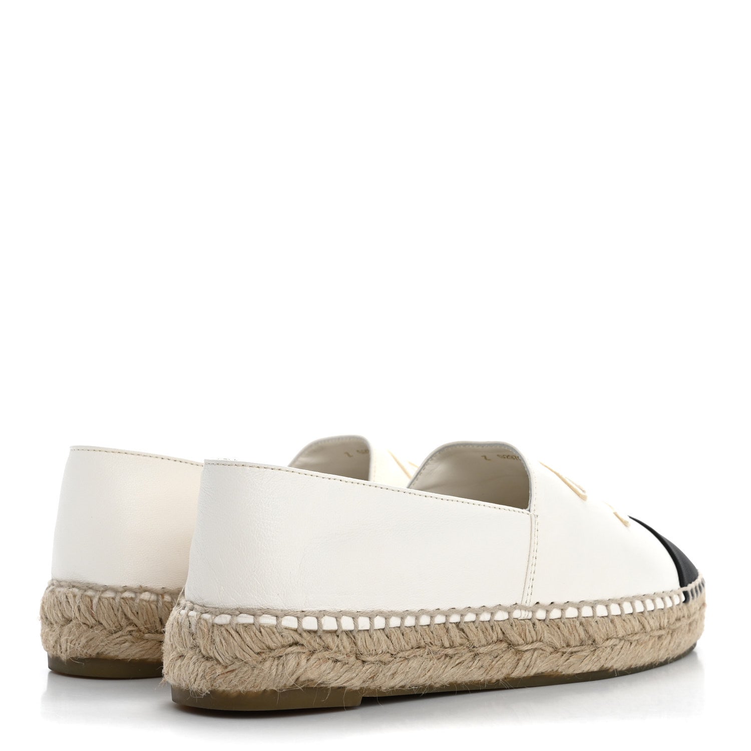 Chanel Lambskin CC Espadrilles 36 White Black 5 of 15