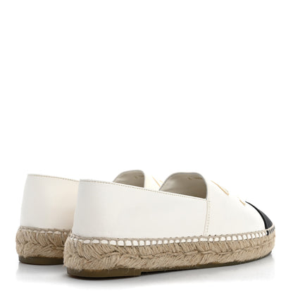 Chanel Lambskin CC Espadrilles 36 White Black 5 of 15