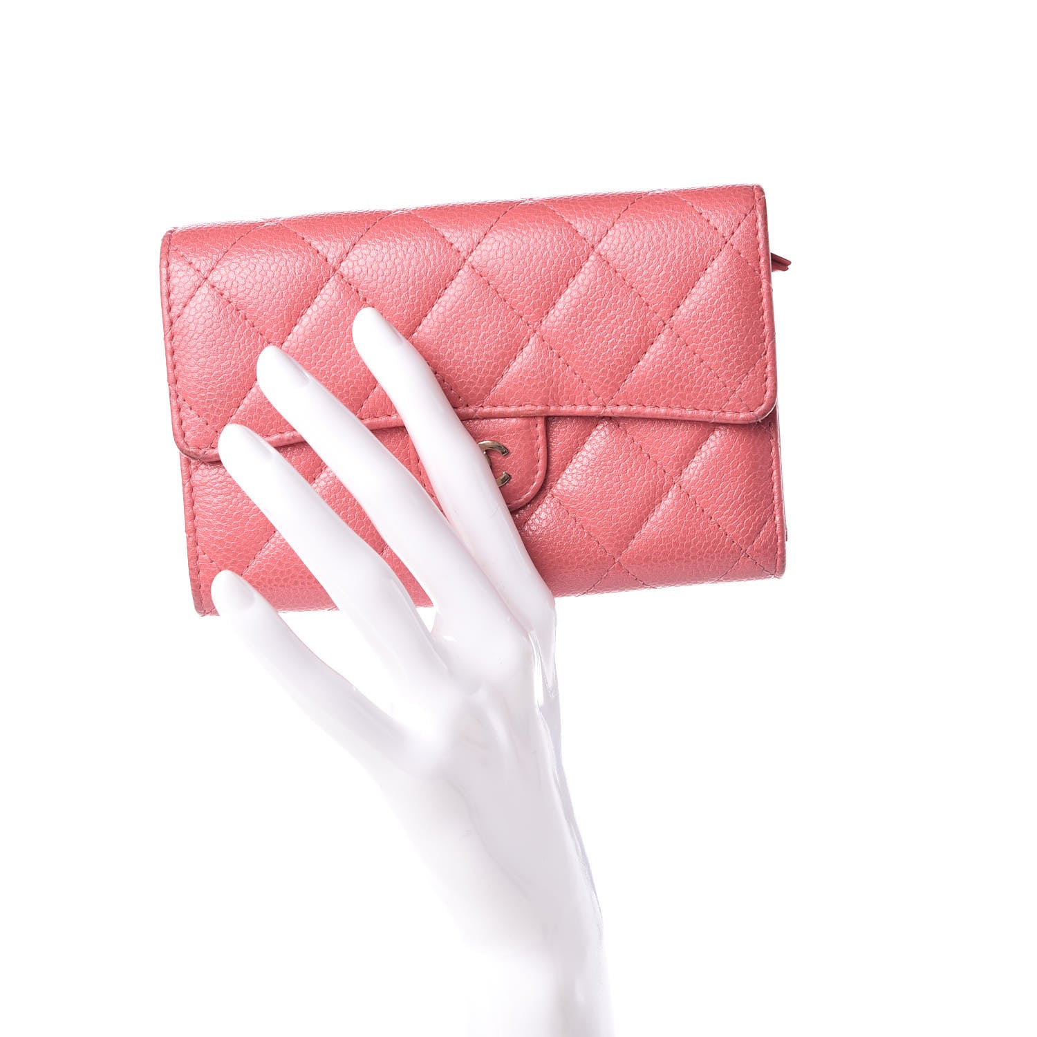 Chanel Caviar Quilted Medium Flap Wallet Pink 2 of 14