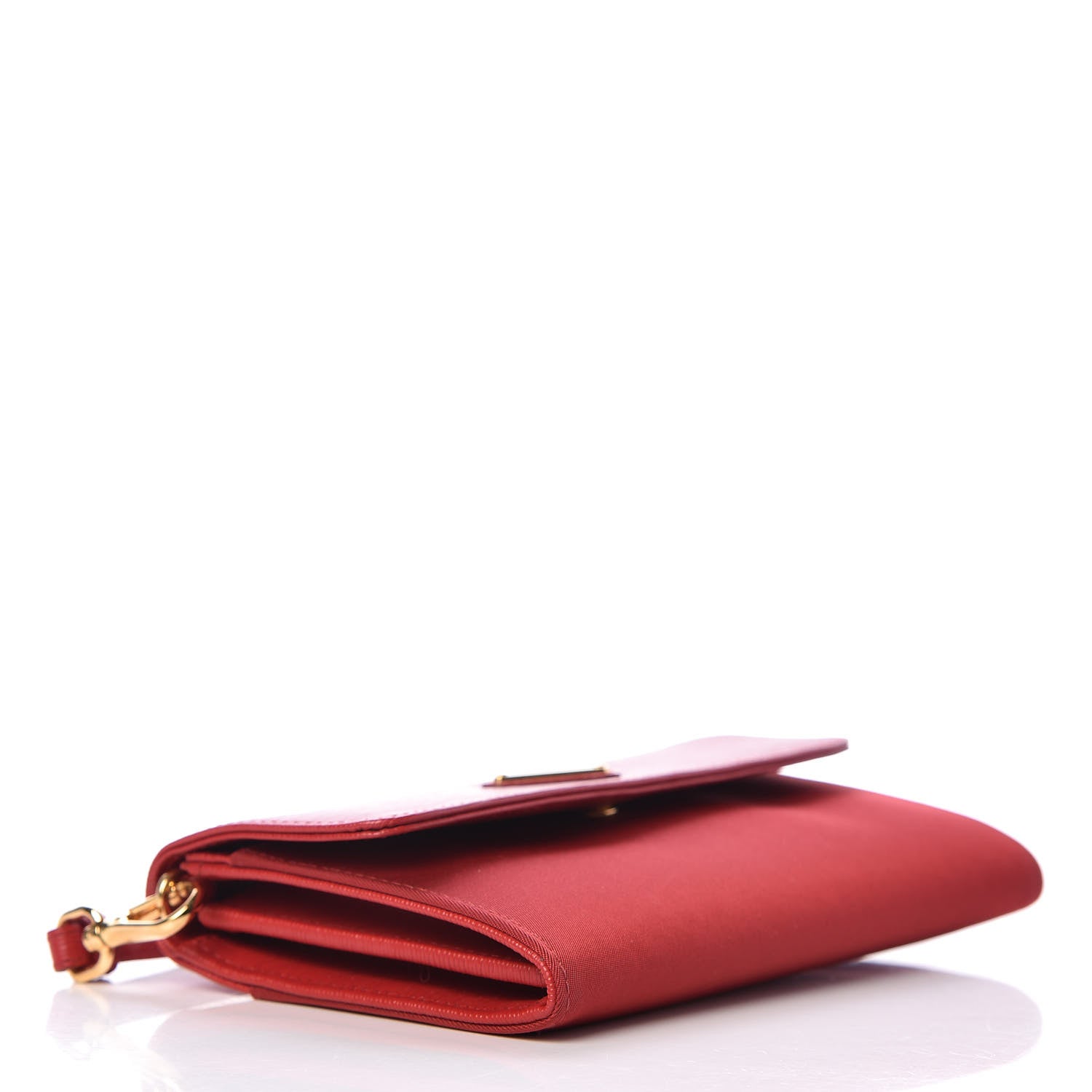 Prada Tessuto Vitello Metal Wristlet Wallet Fuoco 4 of 8