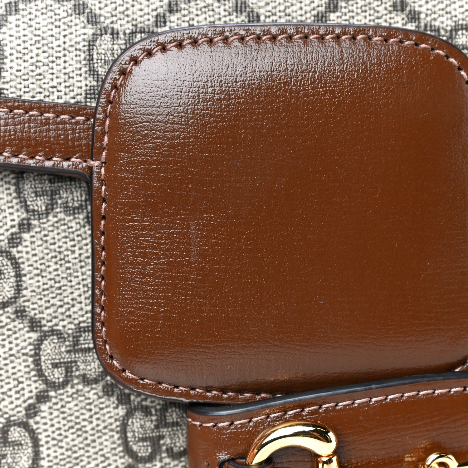 Gucci GG Supreme Monogram Web Mini Horsebit 1955 Shoulder Bag Beige Brown Sugar 12 of 13