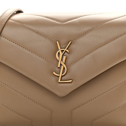 Saint Laurent Calfskin Y Quilted Monogram Toy Loulou Crossbody Bag Dark Latte 8 of 12