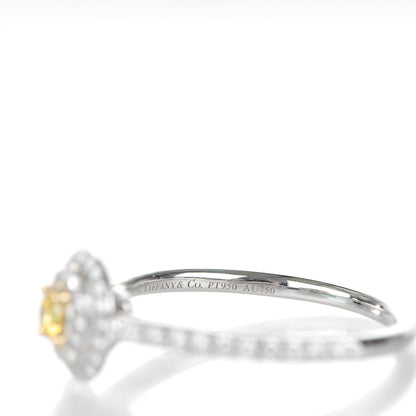 Tiffany Platinum Fancy Vivid Yellow Diamond Soleste Engagement Ring 8.25 4 of 5