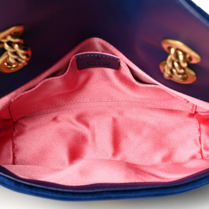 Gucci Velvet Matelasse Mini GG Marmont Shoulder Bag Cobalt Blue 6 of 8
