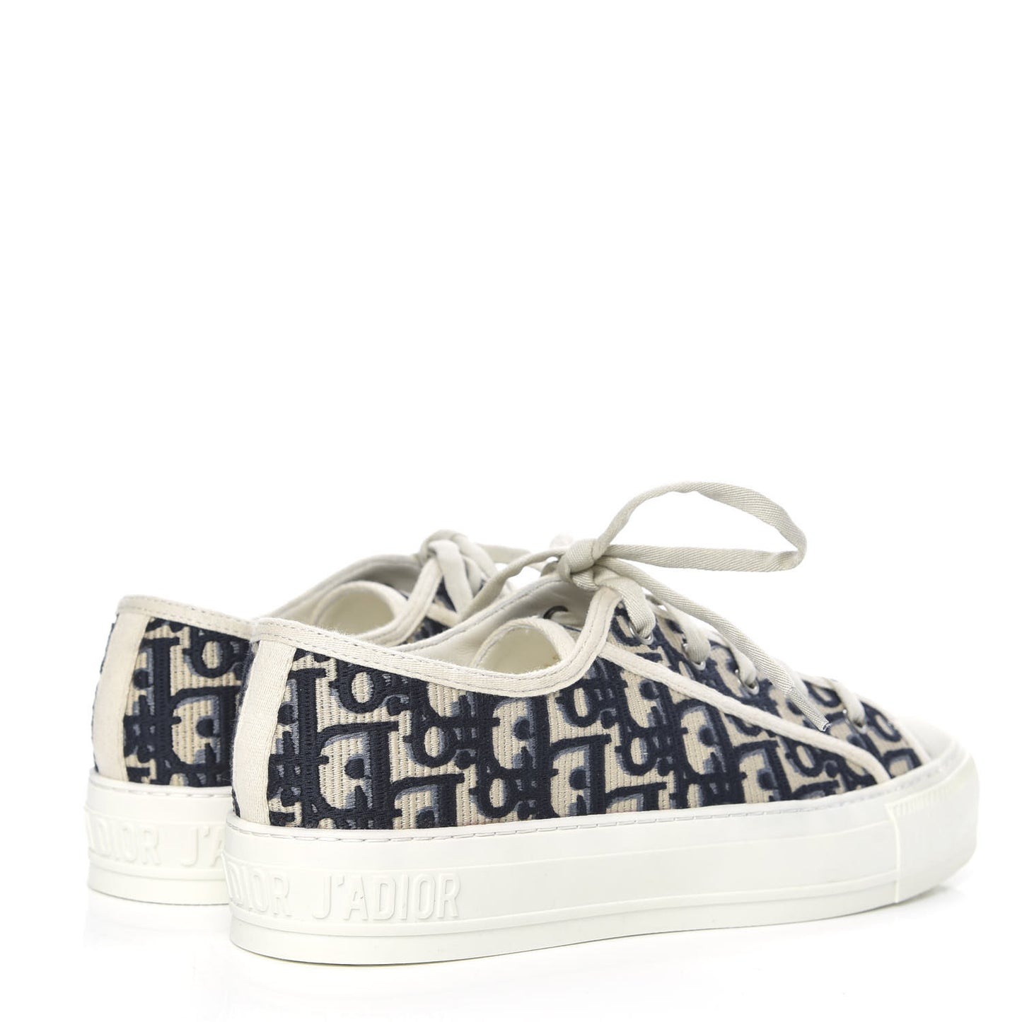 Canvas Oblique Walk'N'Dior Low Top Sneakers 38.5 Deep Blue