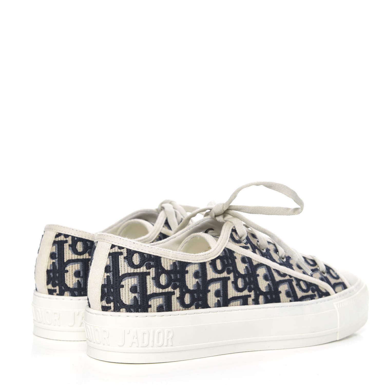 Christian Dior Canvas Oblique Walk'N'Dior Low Top Sneakers 38.5 Deep Blue 4 of 7