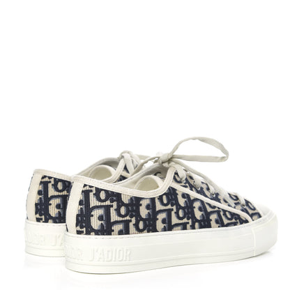 Christian Dior Canvas Oblique Walk'N'Dior Low Top Sneakers 38.5 Deep Blue 4 of 7
