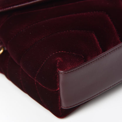 Saint Laurent Velvet Y Quilted Monogram Toy Loulou Crossbody Bag French Burgundy 6 of 15