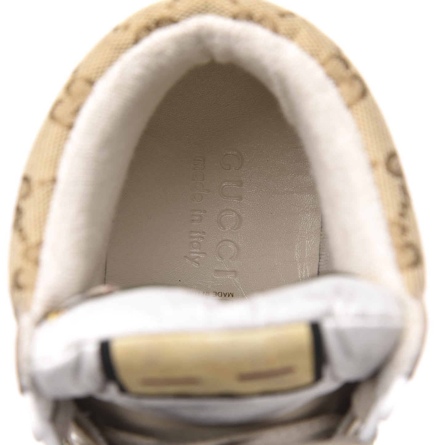 GG Monogram Nubuck Web Mens Screener High Top Sneakers 7.5 New Sand Dusty Milk Vintage Green