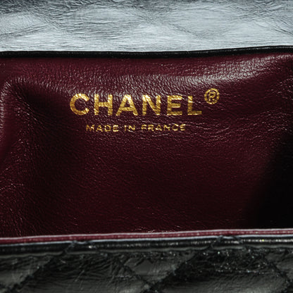 Chanel Glazed Calfskin Quilted Reissue Double Flap Clutch Black 8 of 8