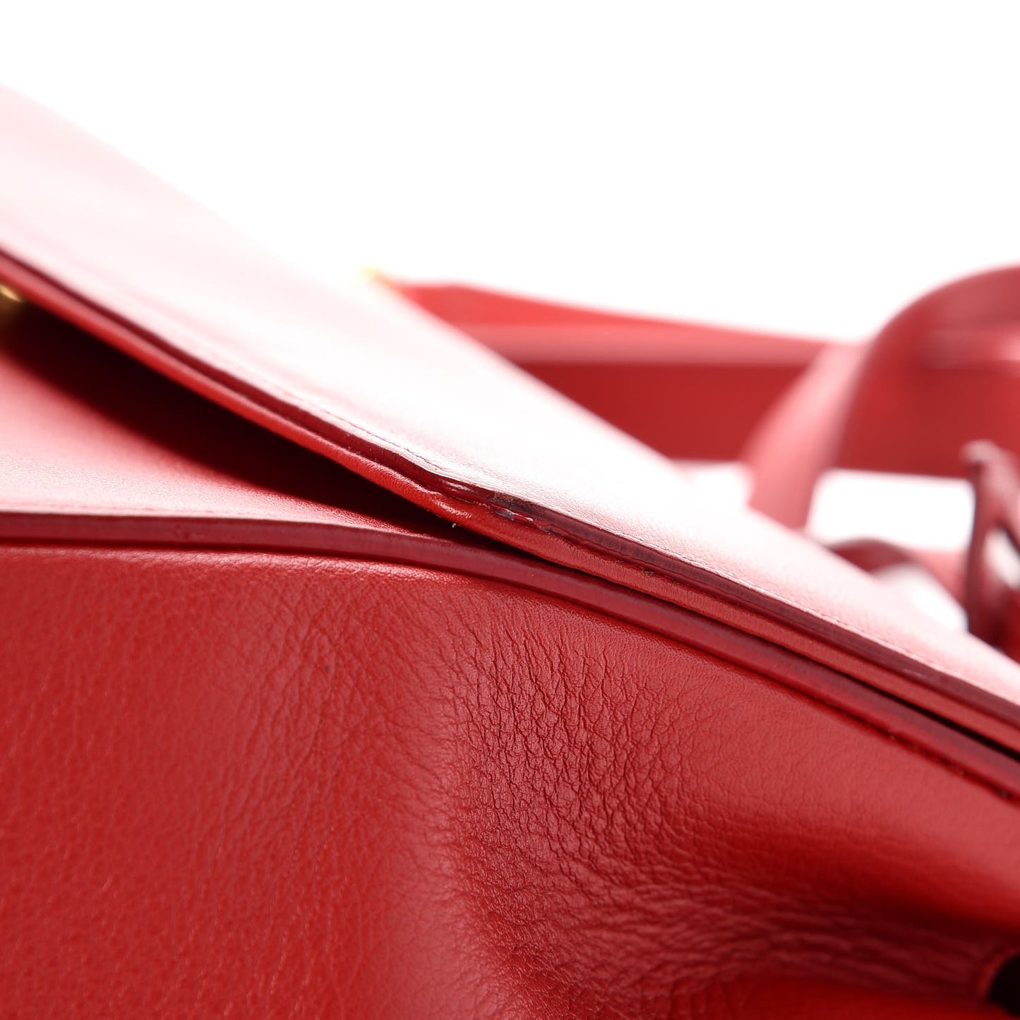 Calfskin Medium Moujik Top Handle Bag Lipstick Red