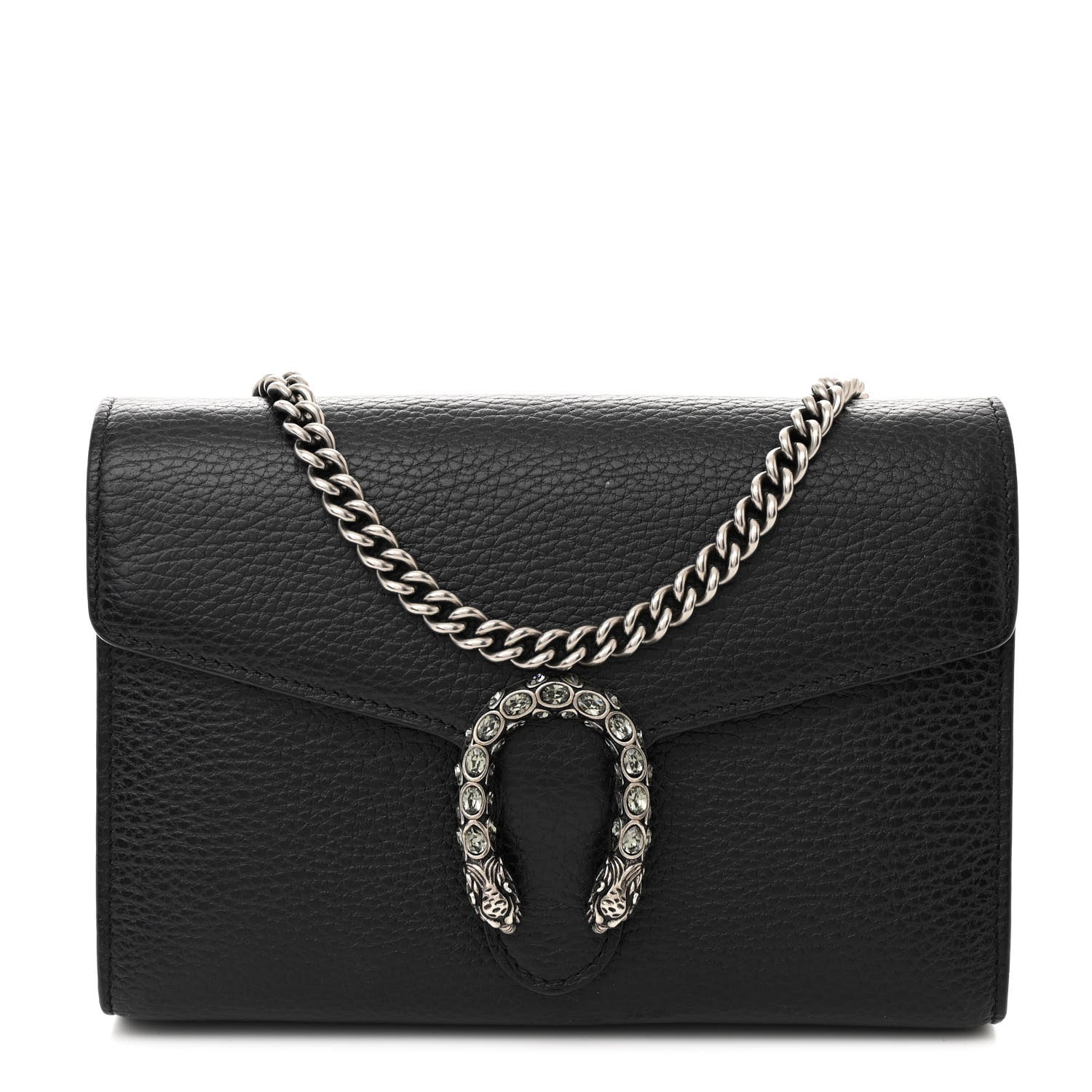 Gucci Calfskin Mini Dionysus Chain Wallet Black 1 of 13