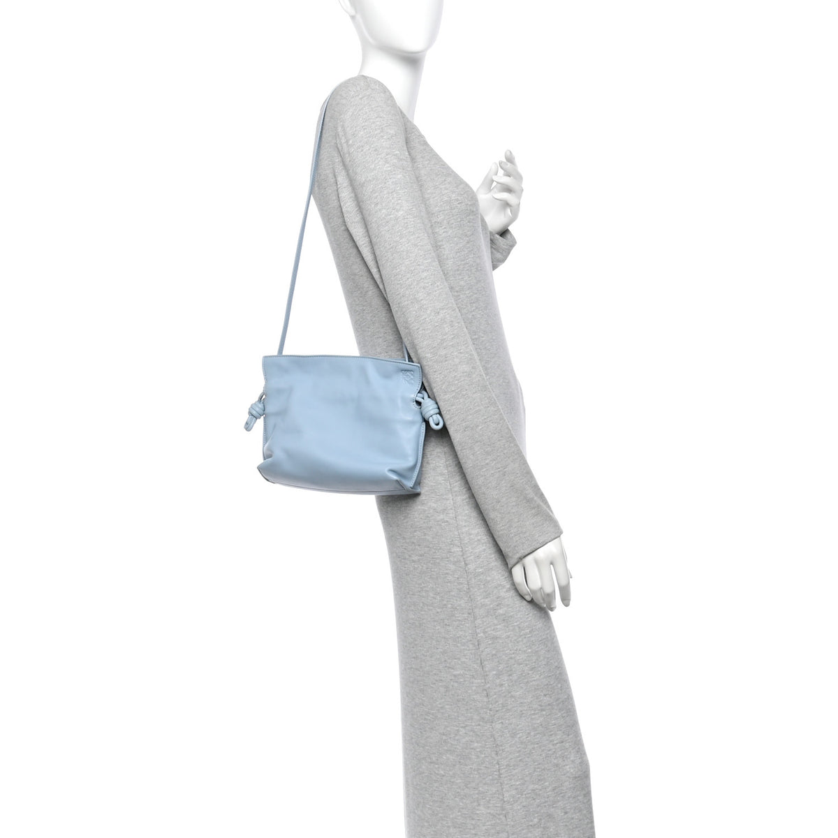 Loewe Calfskin Flamenco Mini Knot Bag Dusty Blue 2 of 14