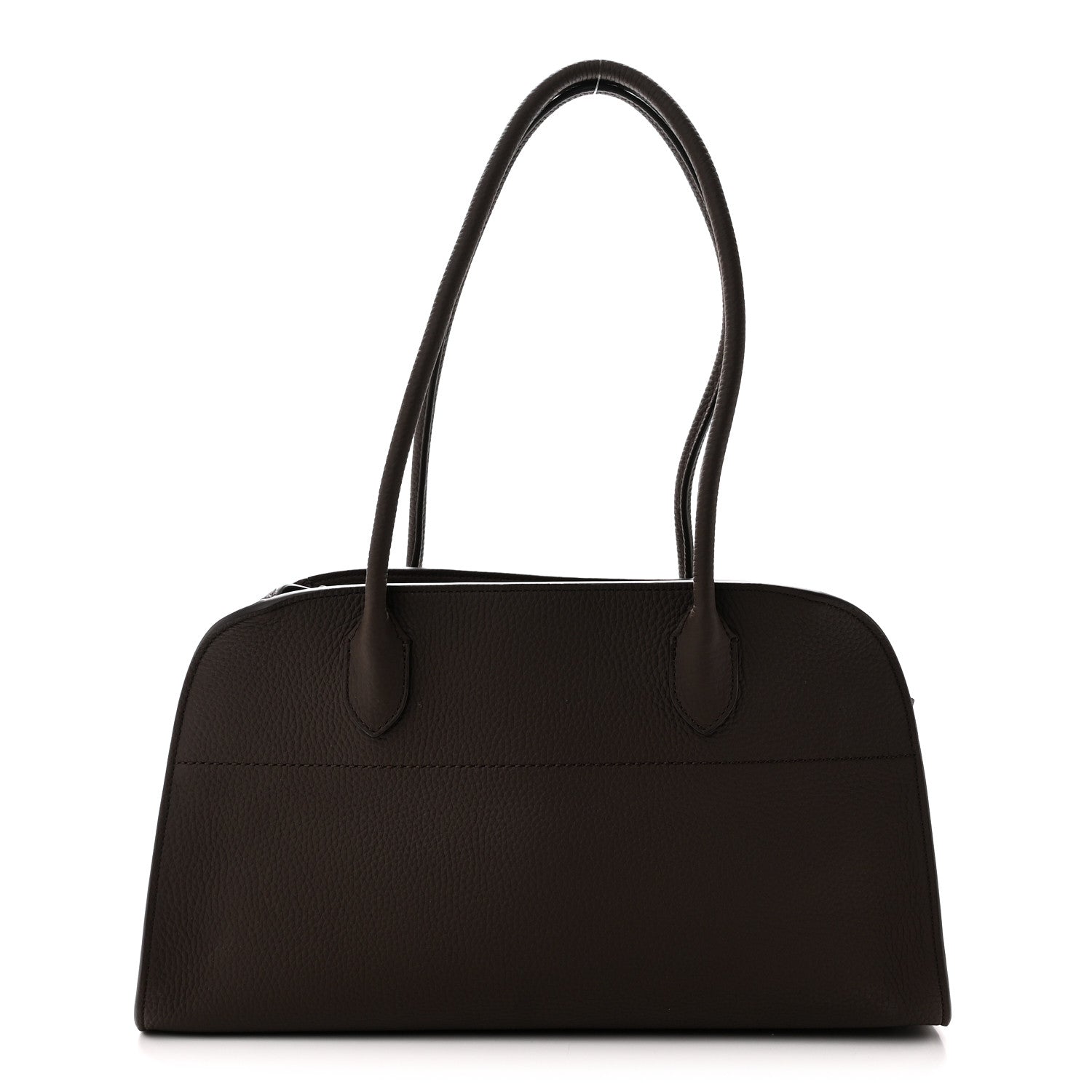 The Row Matte Grained Calfskin Margaux Shoulder 12 Deep Brown 1 of 9