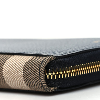 Burberry House Check Calfskin Renfrew Long Zip Around Wallet Blue 11 of 12