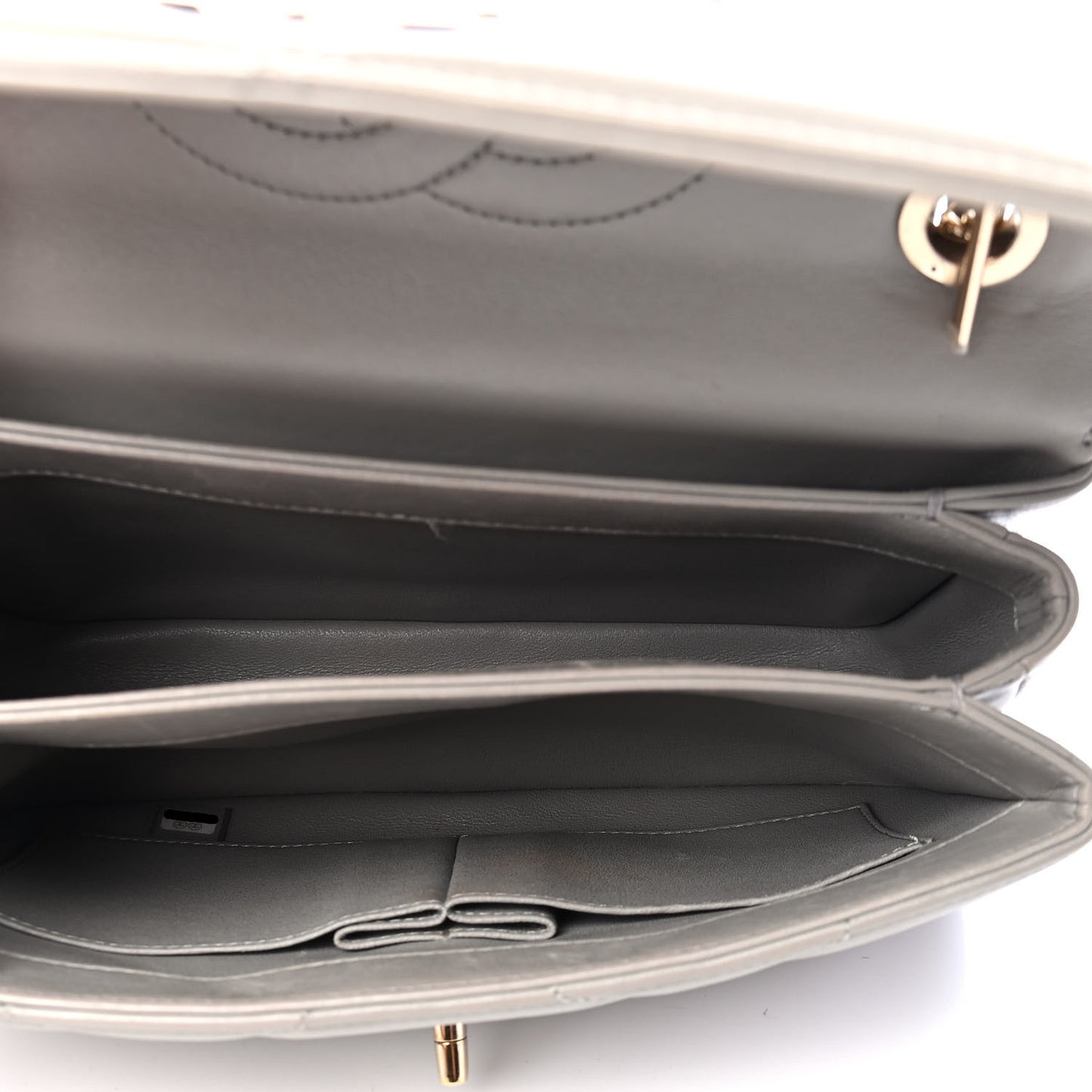 Lambskin Quilted Small Trendy CC Top Handle Flap Grey