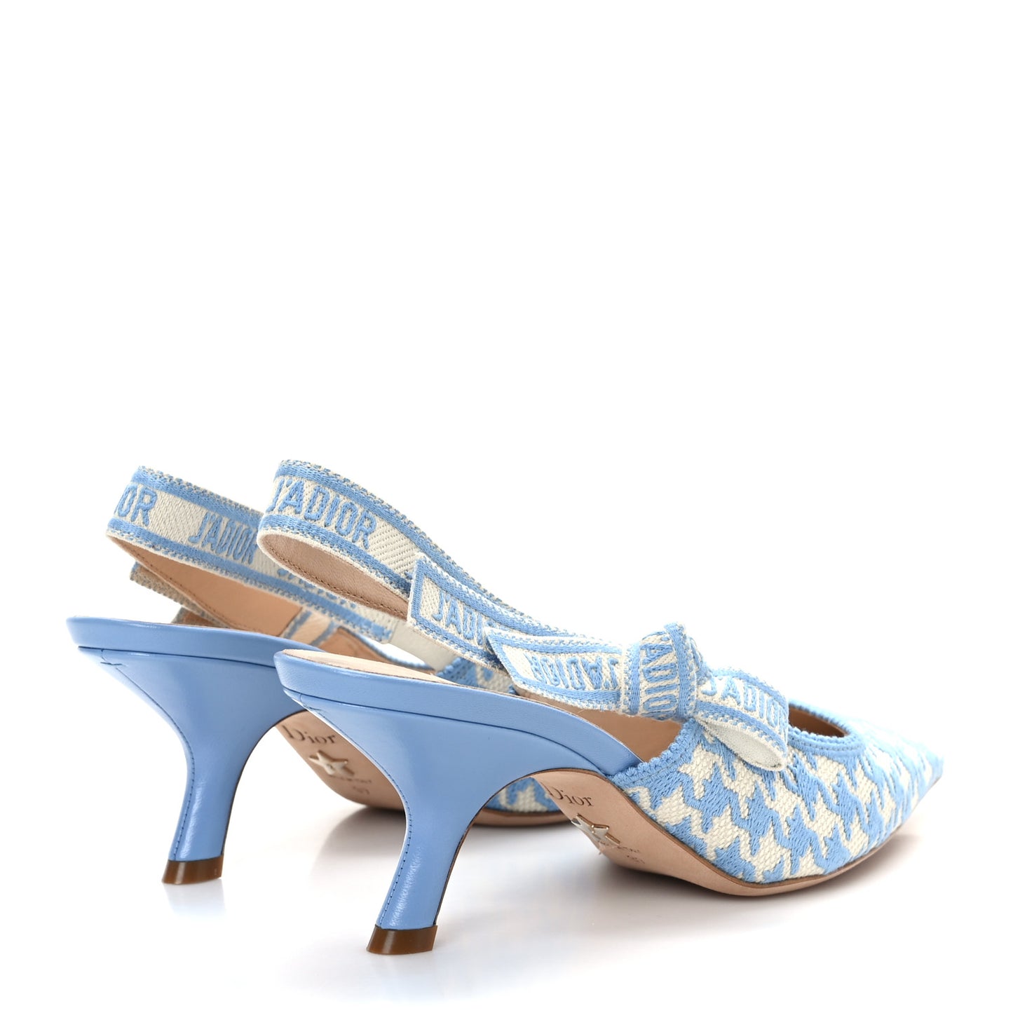 Micro PDP Cotton Houndstooth J'Adior Slingback 65mm Pumps 37 Cornflower