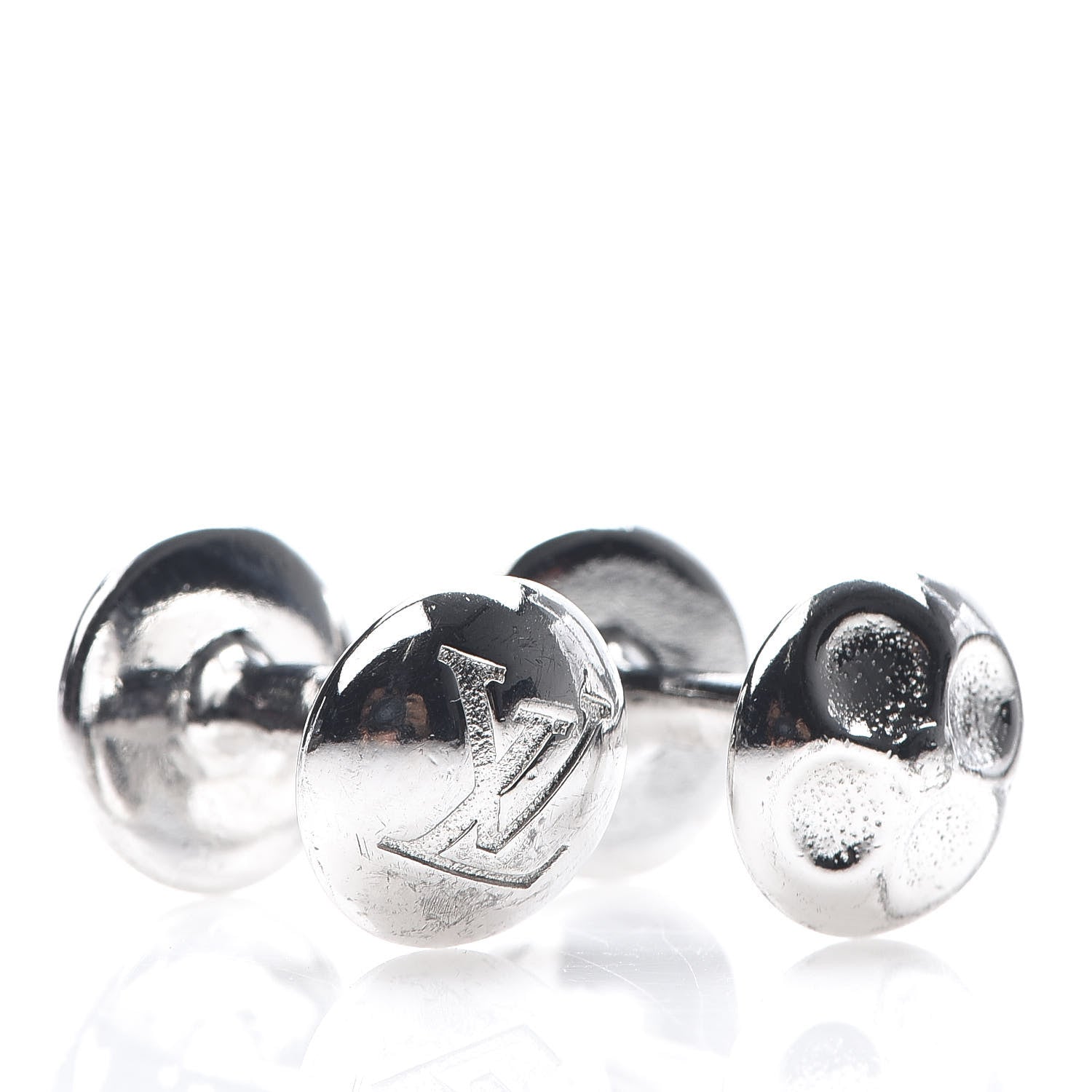 Louis Vuitton Sterling Silver Monogram Cufflinks 3 of 4