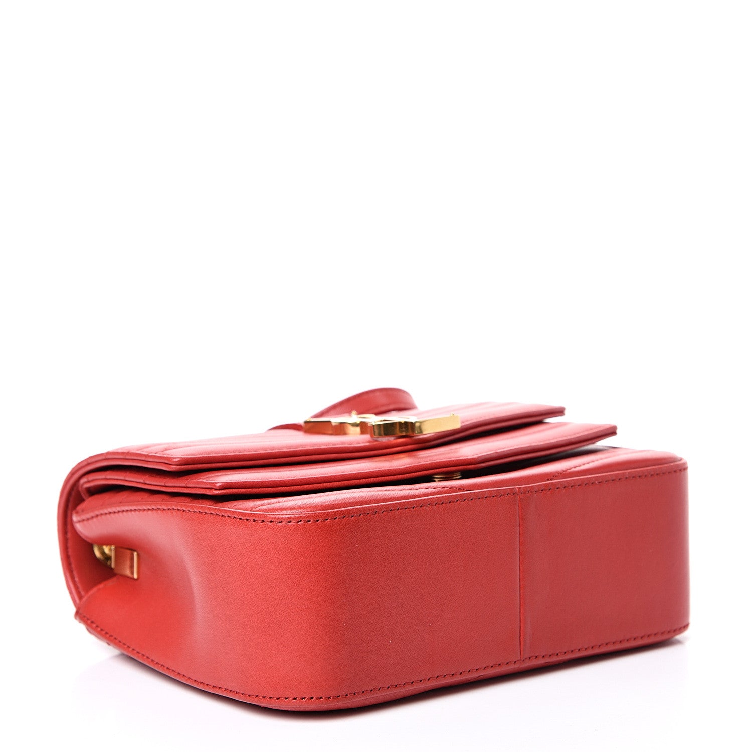 Saint Laurent Lambskin Matelasse Chevron Monogram Small Sulpice Bag Red 3 of 11