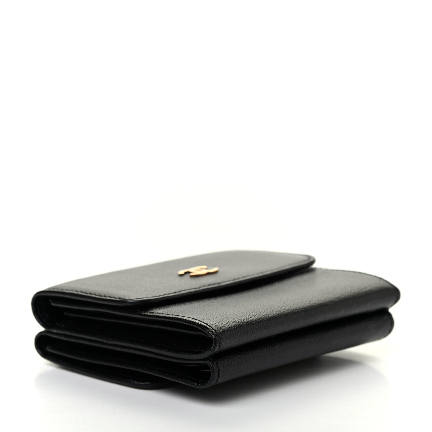Chanel Goatskin Compact Double Sided Wallet Black 4 of 10